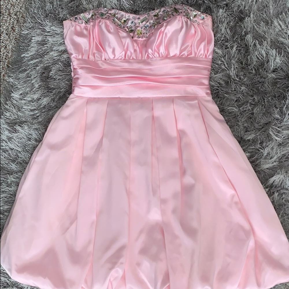 Pink strapless homecoming dress